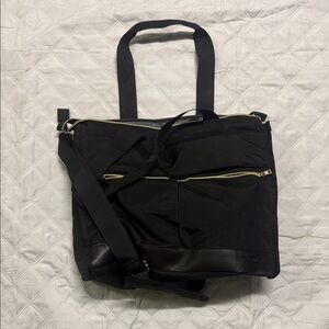 Black Tote Bag with Gold Accents
